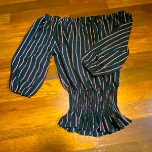 NWOT women’s blouse. Off the shoulder. Gathered waist.